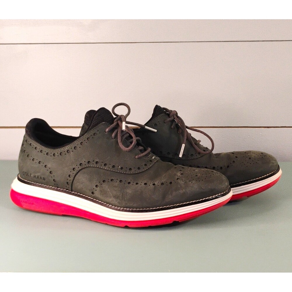 Cole Haan OriginalGrand Men's Wingtip Suede Lace-Up Oxford Gray 10.5M C32069